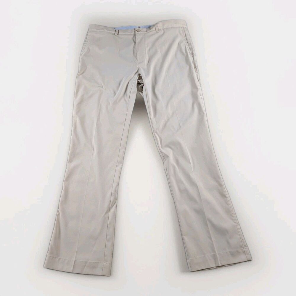 Cremieux Performance Pants Mens 36x32 Beige Golf Travel Wicking Stretch